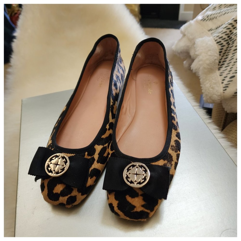 Kate Spade Designer Ballet Flats Leopard -- Size 9